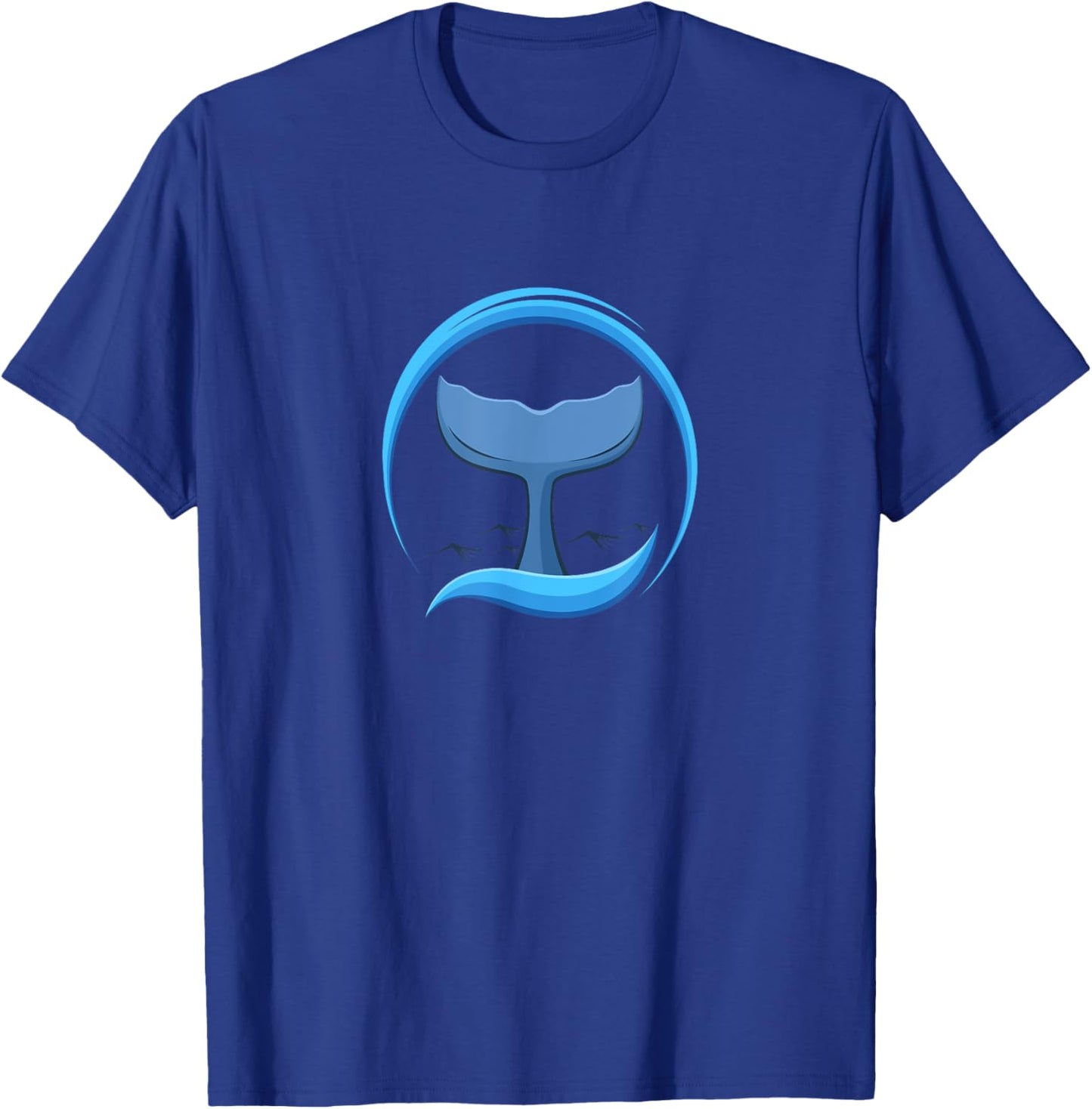 Whale fin in the sea | orca whale marine biologist dolphin T-Shirt - T-Shirt | Royal