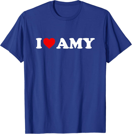 I Love Amy - Heart T-Shirt - T-Shirt | Royal