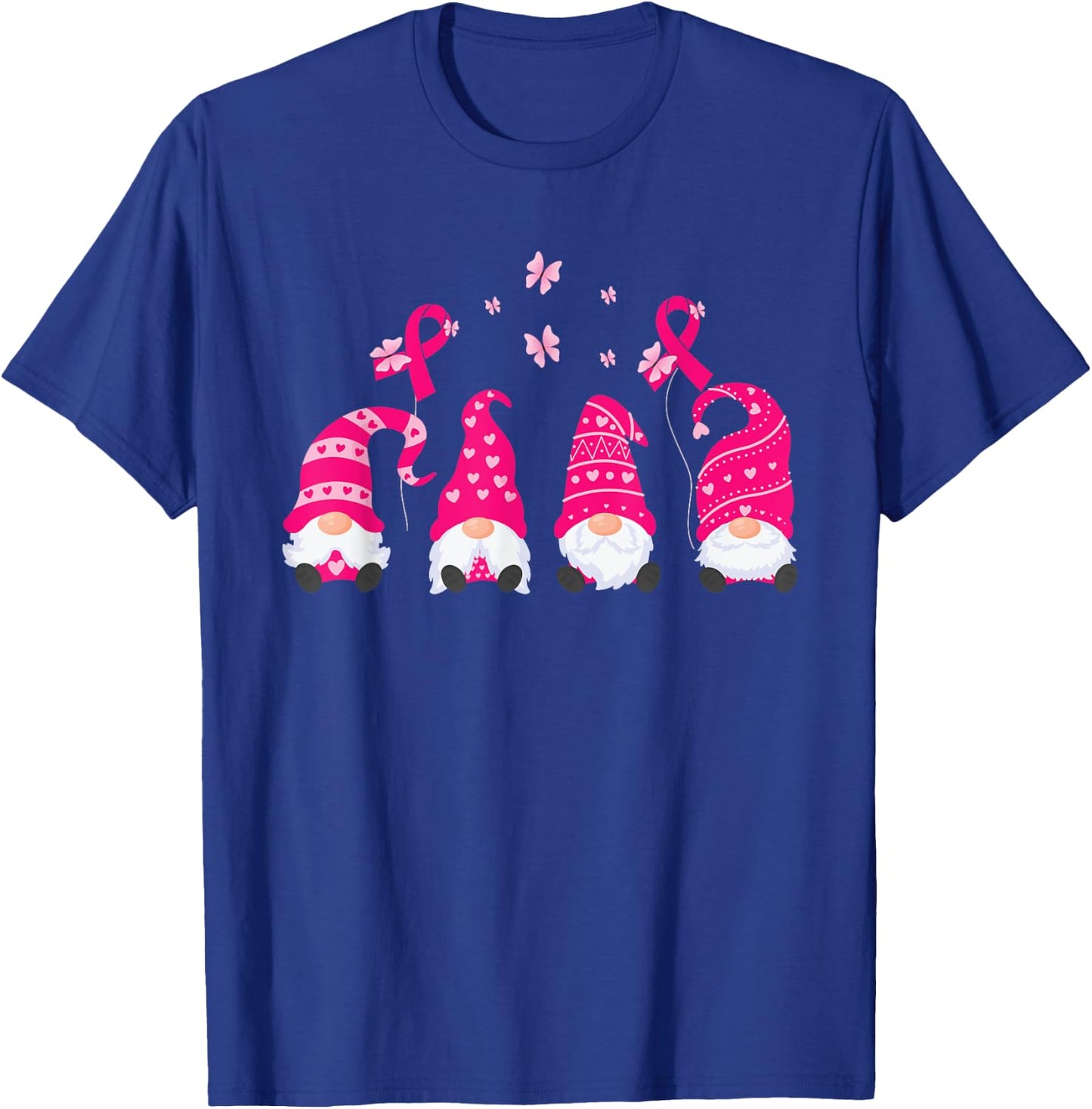 Gnome Breast Cancer Awareness Pink Ribbon Warrior Survivor T-Shirt - T-Shirt | Royal