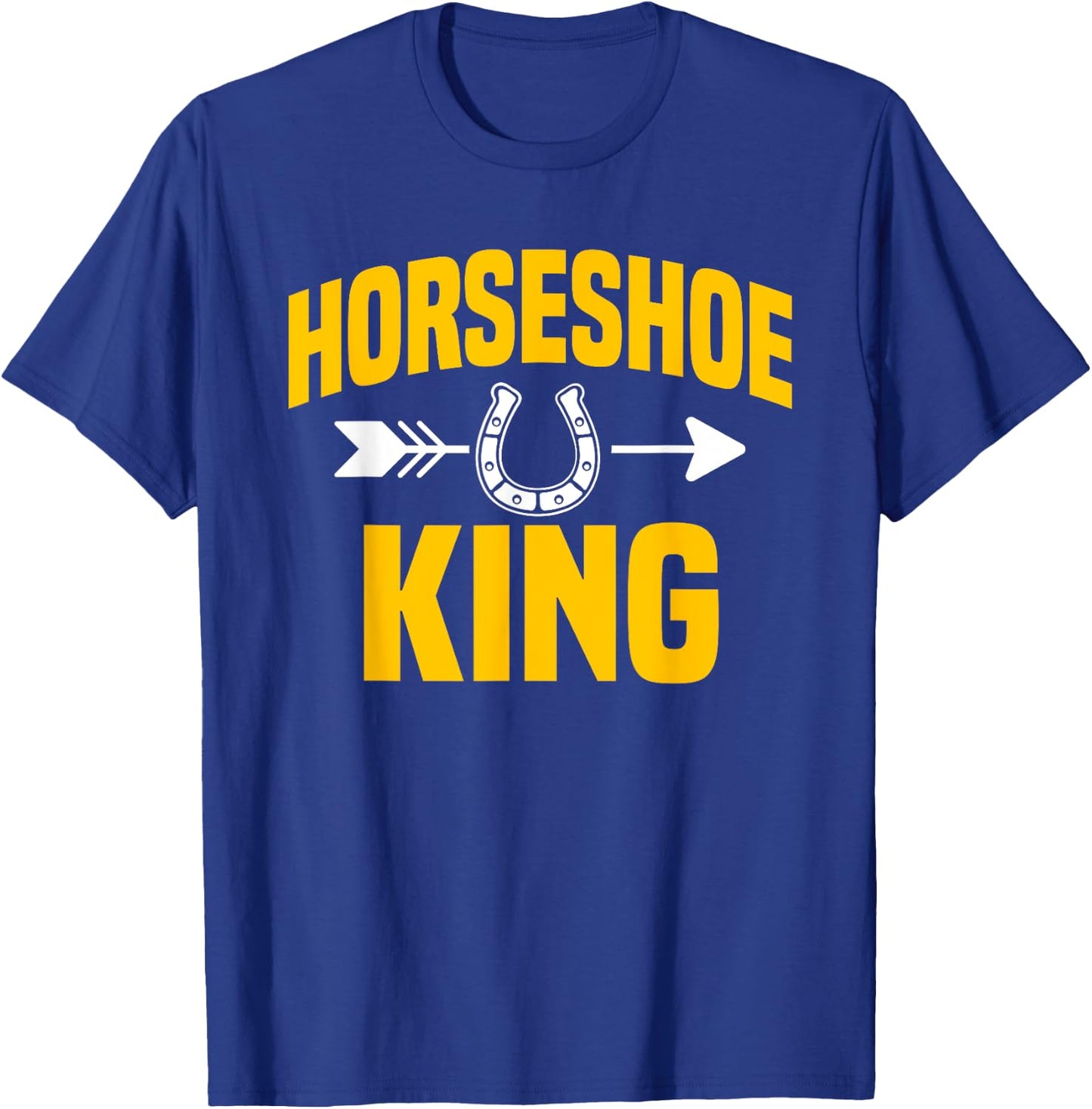 Horseshoe King Pitching Horse Lover Ferrier T-Shirt - T-Shirt | Royal