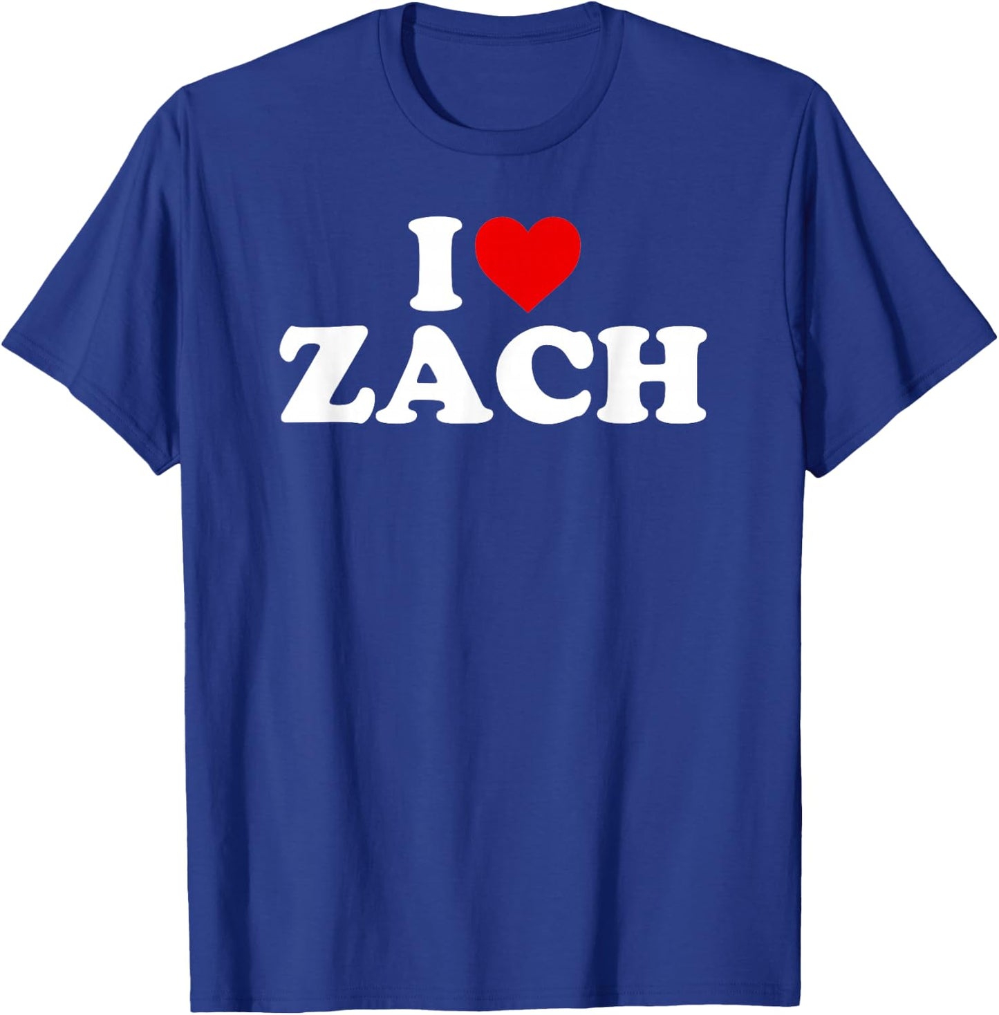 I Love Zach - Heart T-Shirt - T-Shirt | Royal