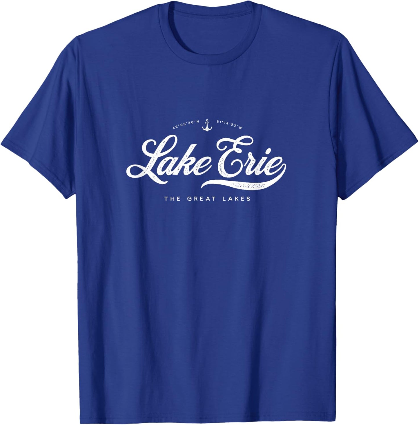 Lake Erie Great Lakes Vintage Retro T-Shirt - T-Shirt | Royal