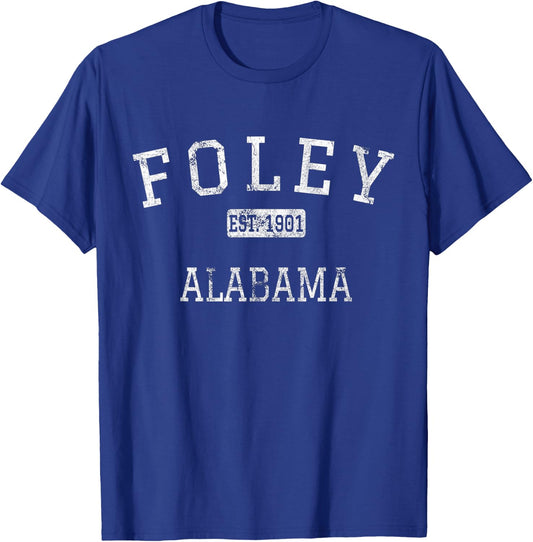 Foley Alabama AL Vintage T-Shirt - T-Shirt | Royal