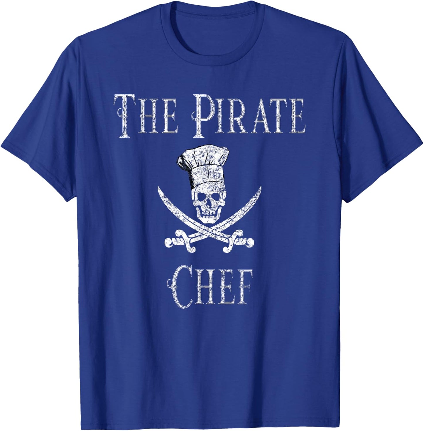 Fun Culinary Vintage The Pirate Chef Skull Chef Hat T-Shirt - T-Shirt | Royal