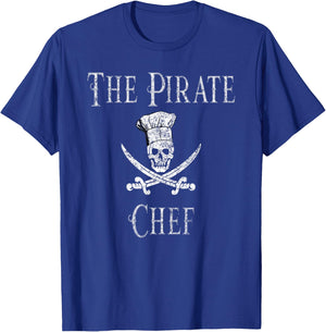 Fun Culinary Vintage The Pirate Chef Skull Chef Hat T-Shirt - T-Shirt | Royal