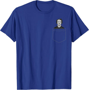 Edgar Allan Poe Pocket Shirt Funny Literary Poet Gift T-Shirt - T-Shirt | Royal