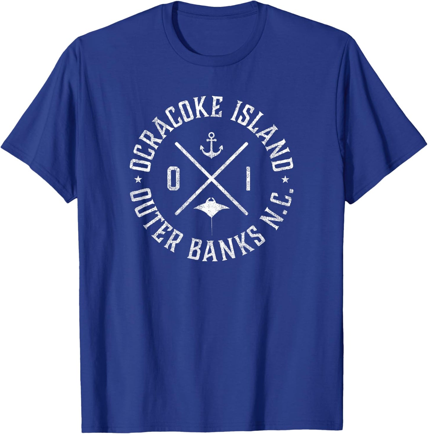Ocracoke North Carolina - Vintage OBX NC Ocracoke Island T-Shirt - T-Shirt | Royal
