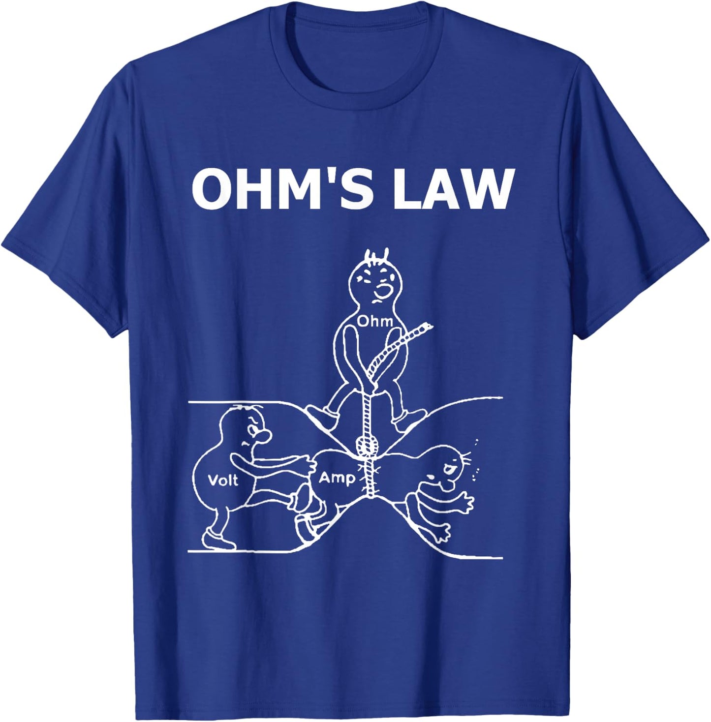 Ohm's Law Electrical Engineer Ohm Electronic T Shirt T-Shirt - T-Shirt | Royal