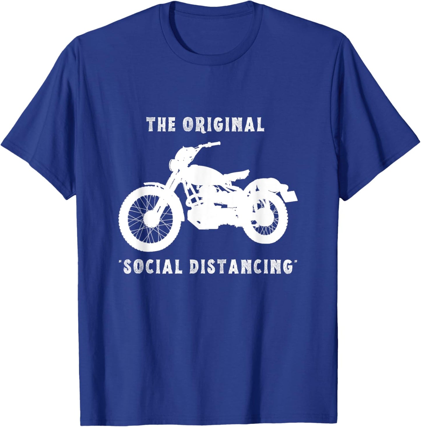 Funny Motorcycle Original Social Distancing T-Shirt - T-Shirt | Royal