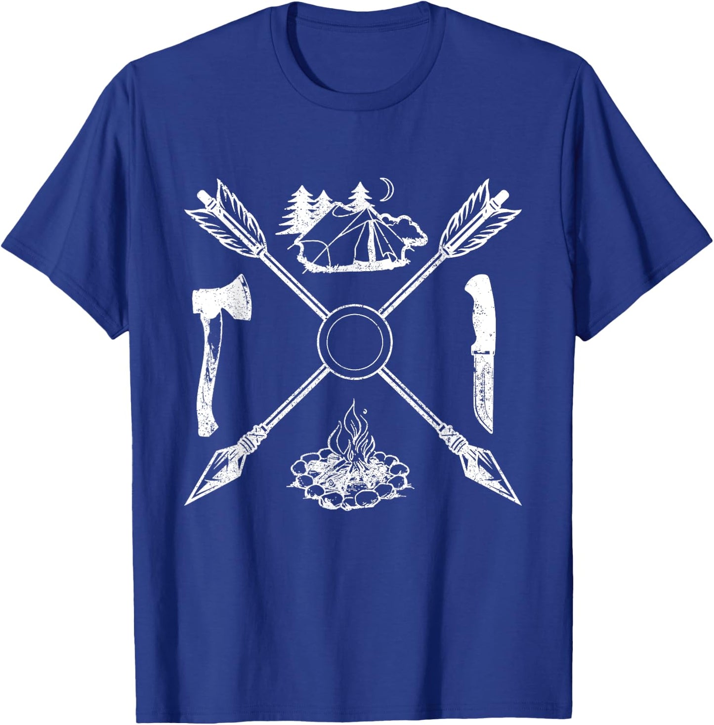 Bushcraft Apparel Co. Vintage Modern Mix Outdoor Camping , Black, Small T-Shirt - T-Shirt | Royal