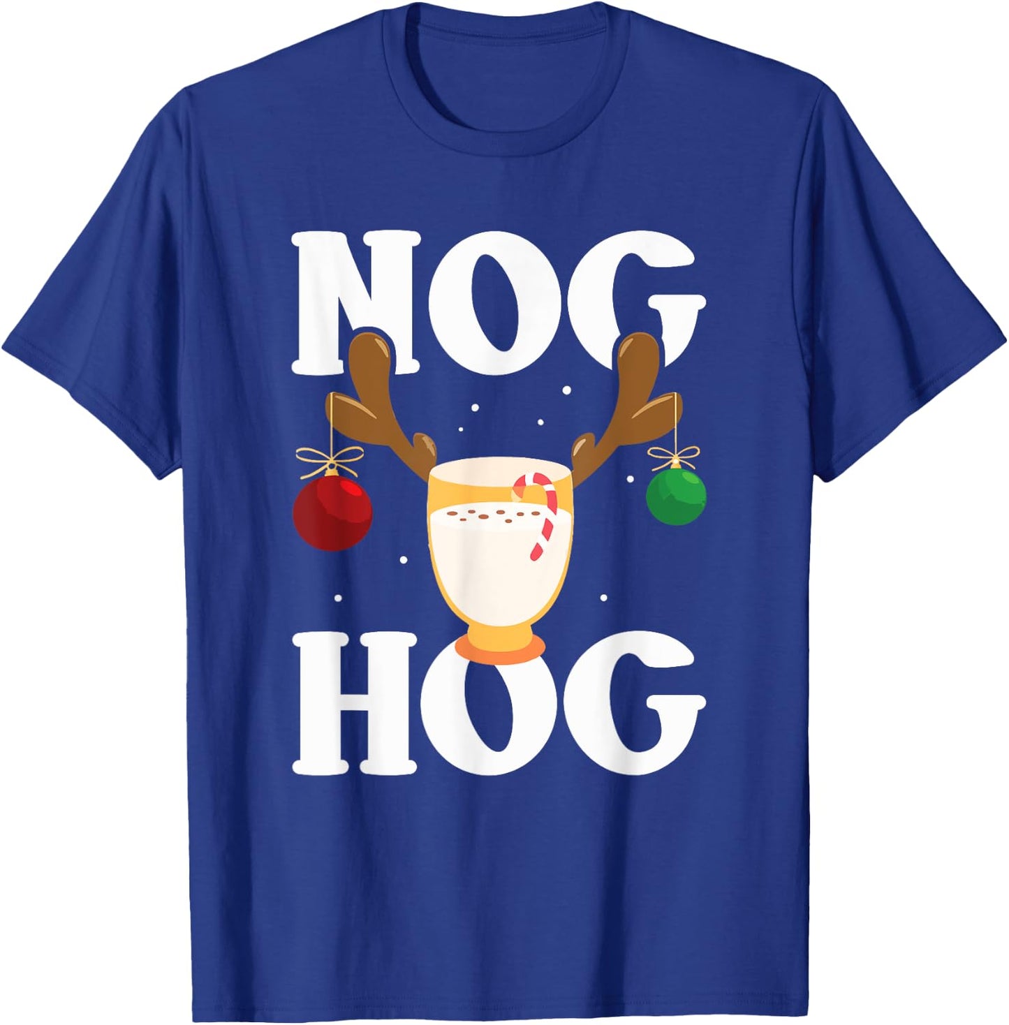 Nog Hog - National Eggnog Day - Egg Nog Christmas Holiday T-Shirt - T-Shirt | Royal