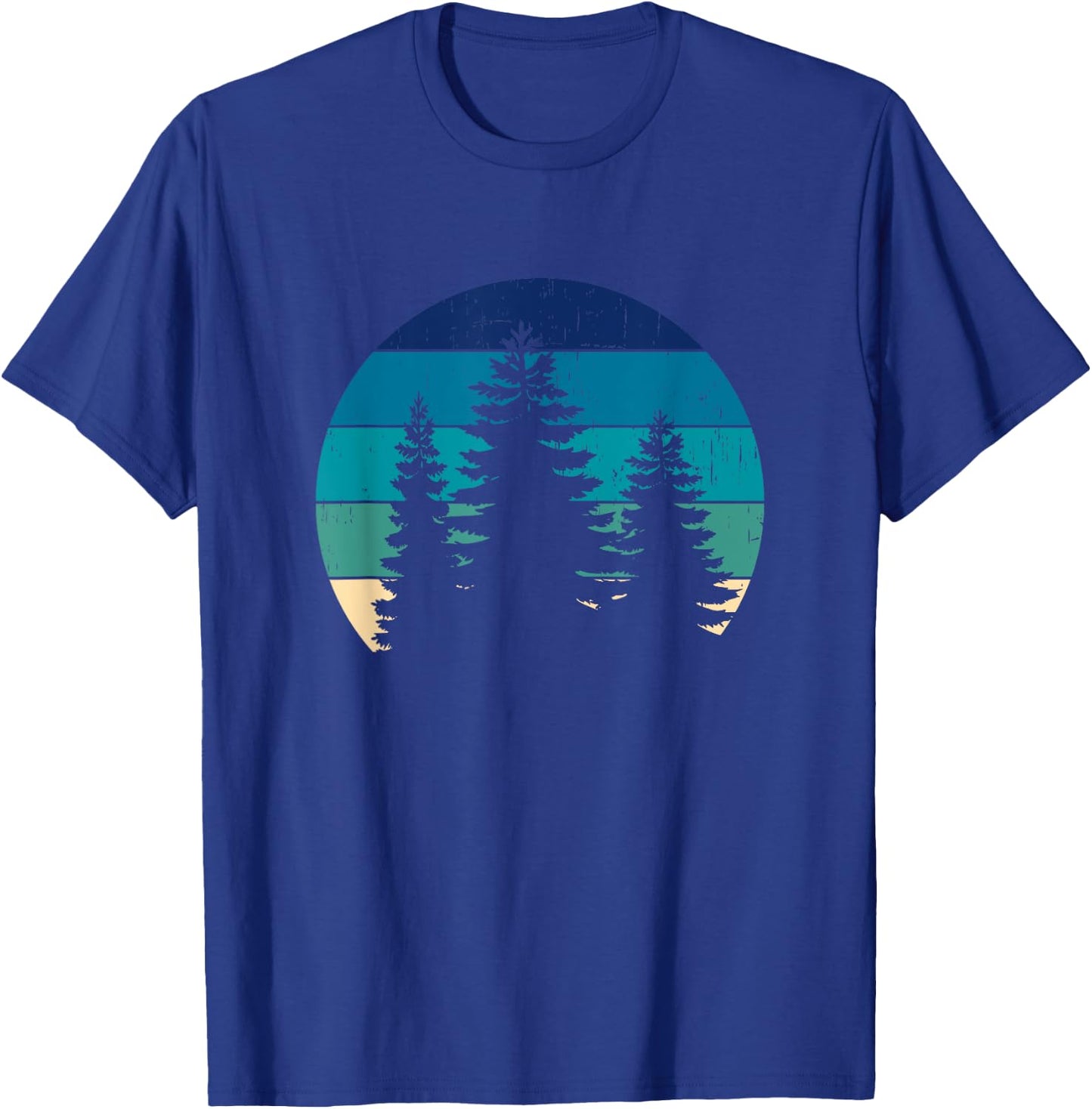 Outdoor retro minimalist pine tree T-Shirt - T-Shirt | Royal