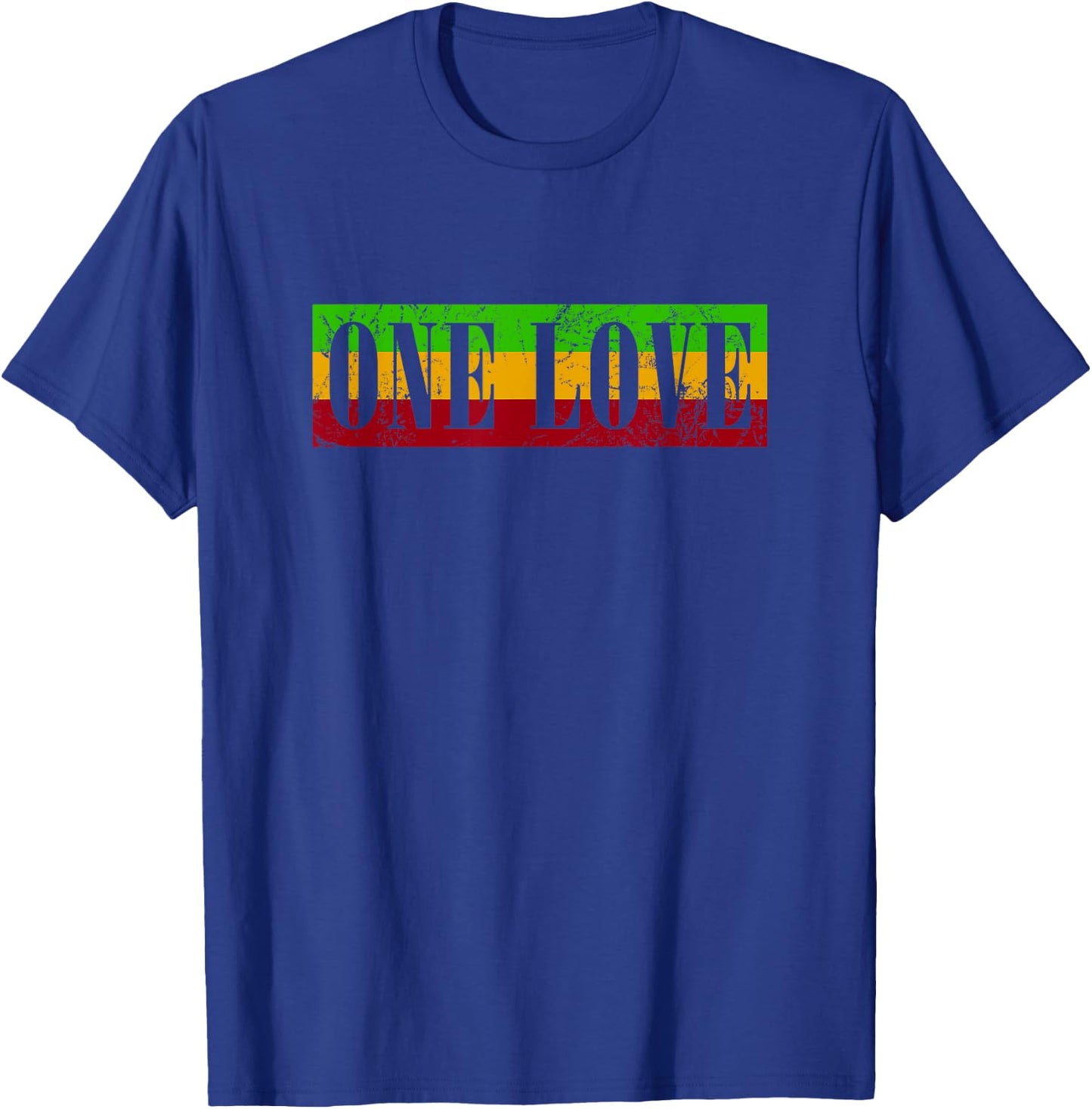 One Love Sign Rasta Jamaica Retro Vintage Gift T-Shirt - T-Shirt | Royal