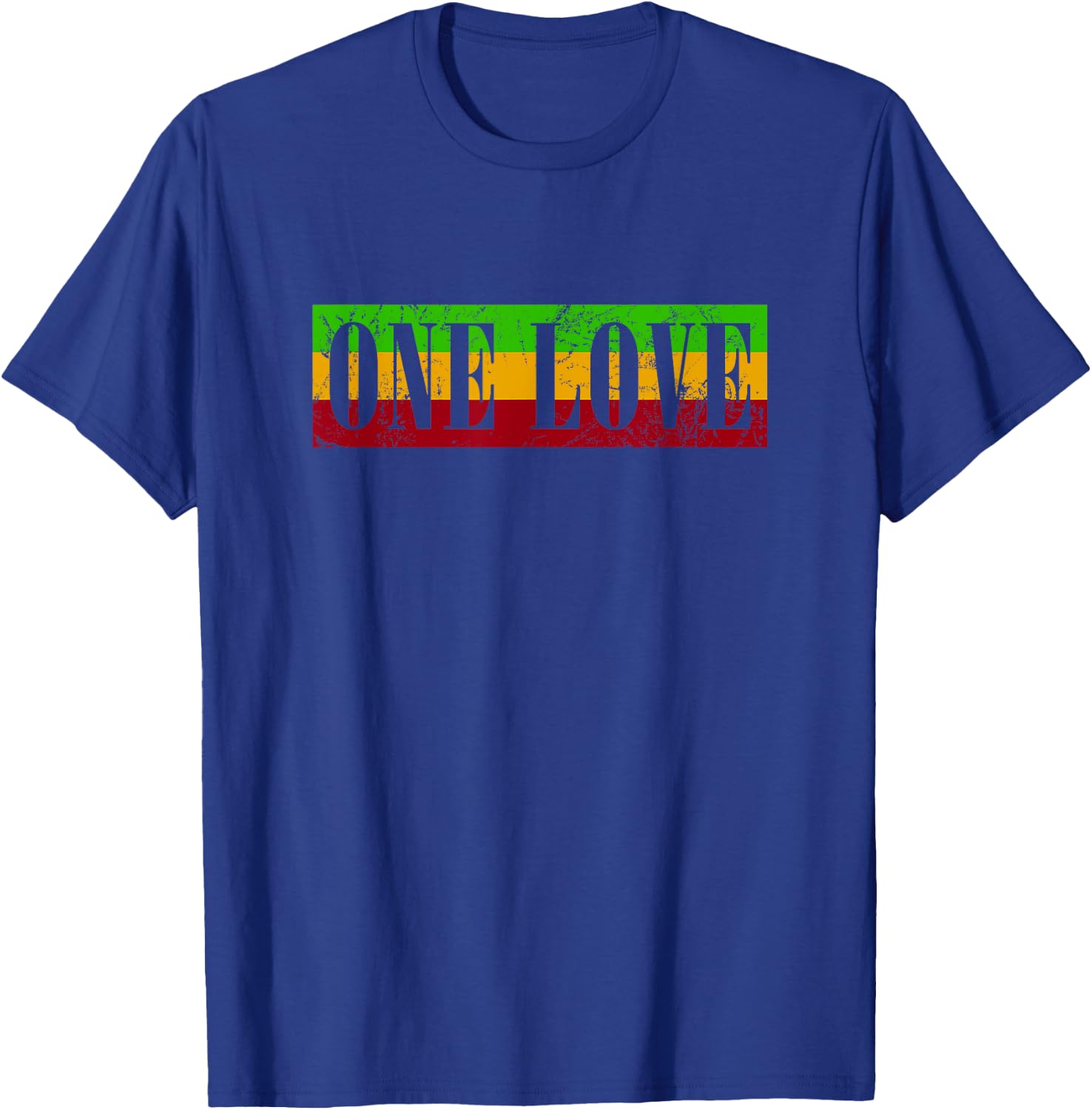 One Love Sign Rasta Jamaica Retro Vintage Gift T-Shirt - T-Shirt | Royal