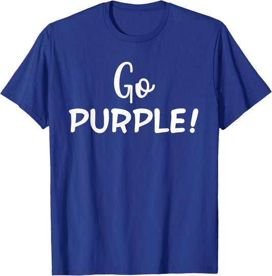 Go Purple! Team Spirit Game School Competition Color Sports T-Shirt - T-Shirt | Royal