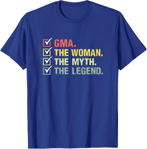 Gma The Woman The Myth The Legend Retro Vintage Gma T-Shirt - T-Shirt | Royal