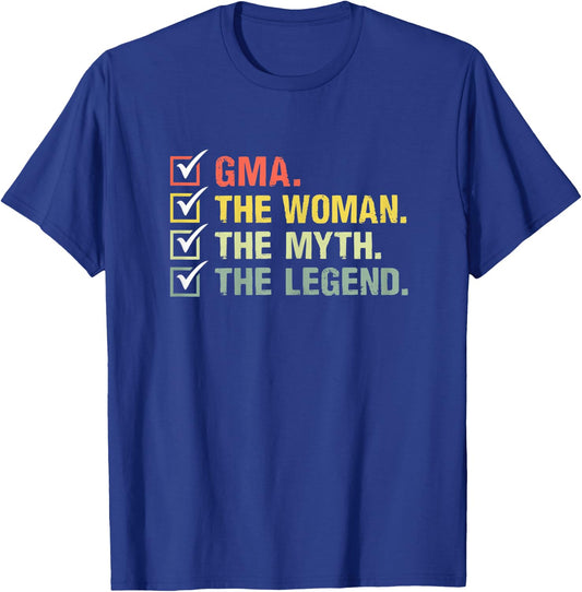 Gma The Woman The Myth The Legend Retro Vintage Gma T-Shirt - T-Shirt | Royal