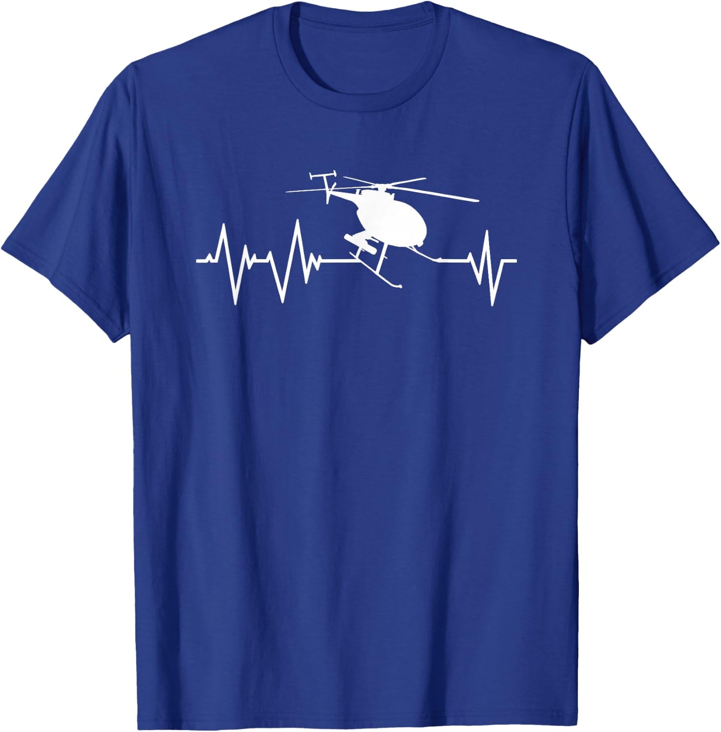 Great Helicopter Heartbeat Gift Pilot T-Shirt - T-Shirt | Royal
