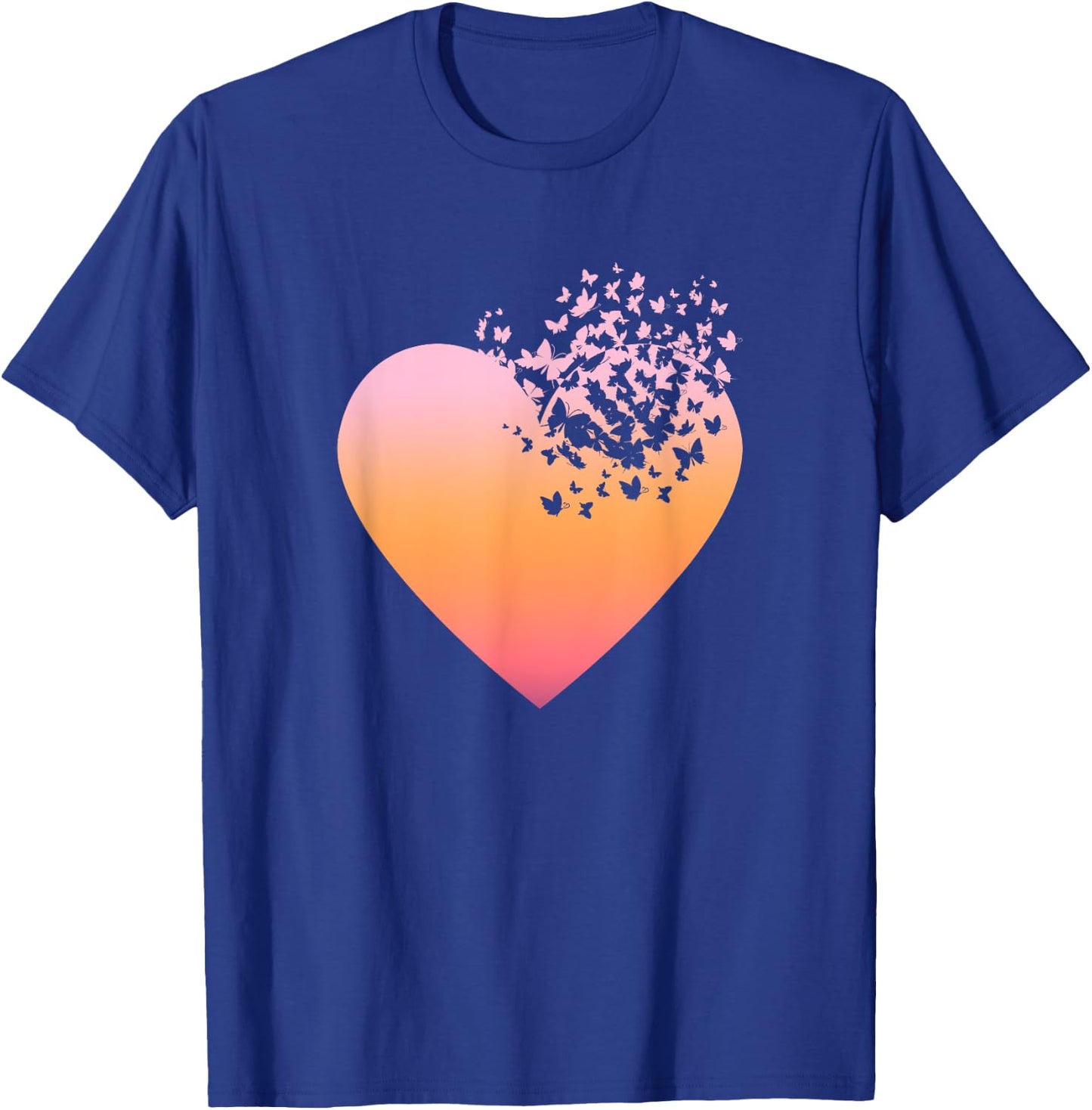 Butterfly Heart Butterflies Beautiful Colorful Spring Flower T-Shirt - T-Shirt | Royal