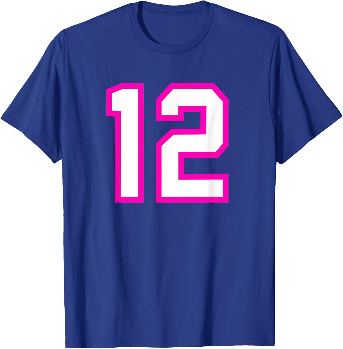Pink Sports Team Number #12 T-Shirt - T-Shirt | Royal