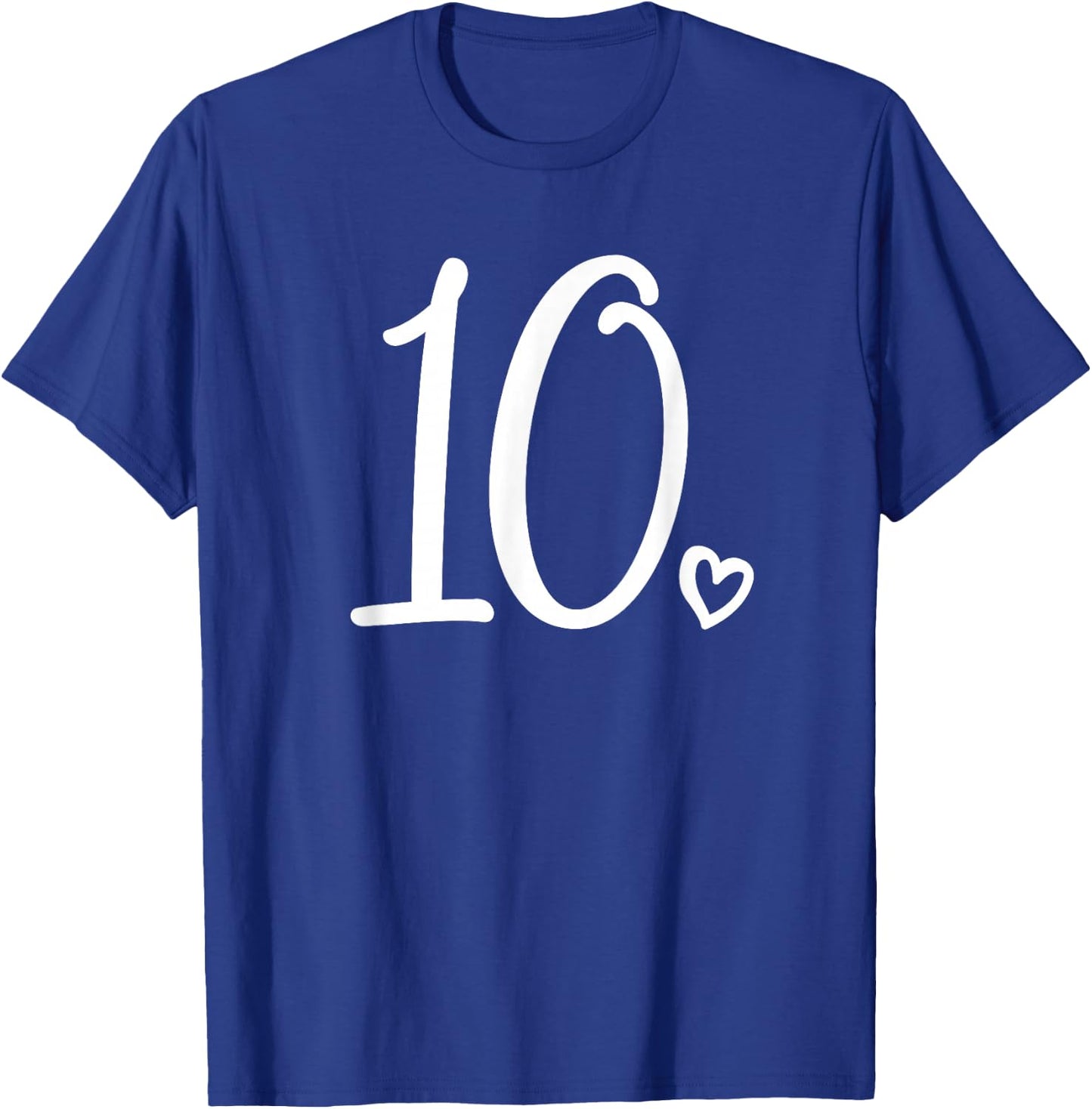 10th Birthday, for Girls, Number 10, Ten, Cute 10 Years Old T-Shirt - T-Shirt | Royal