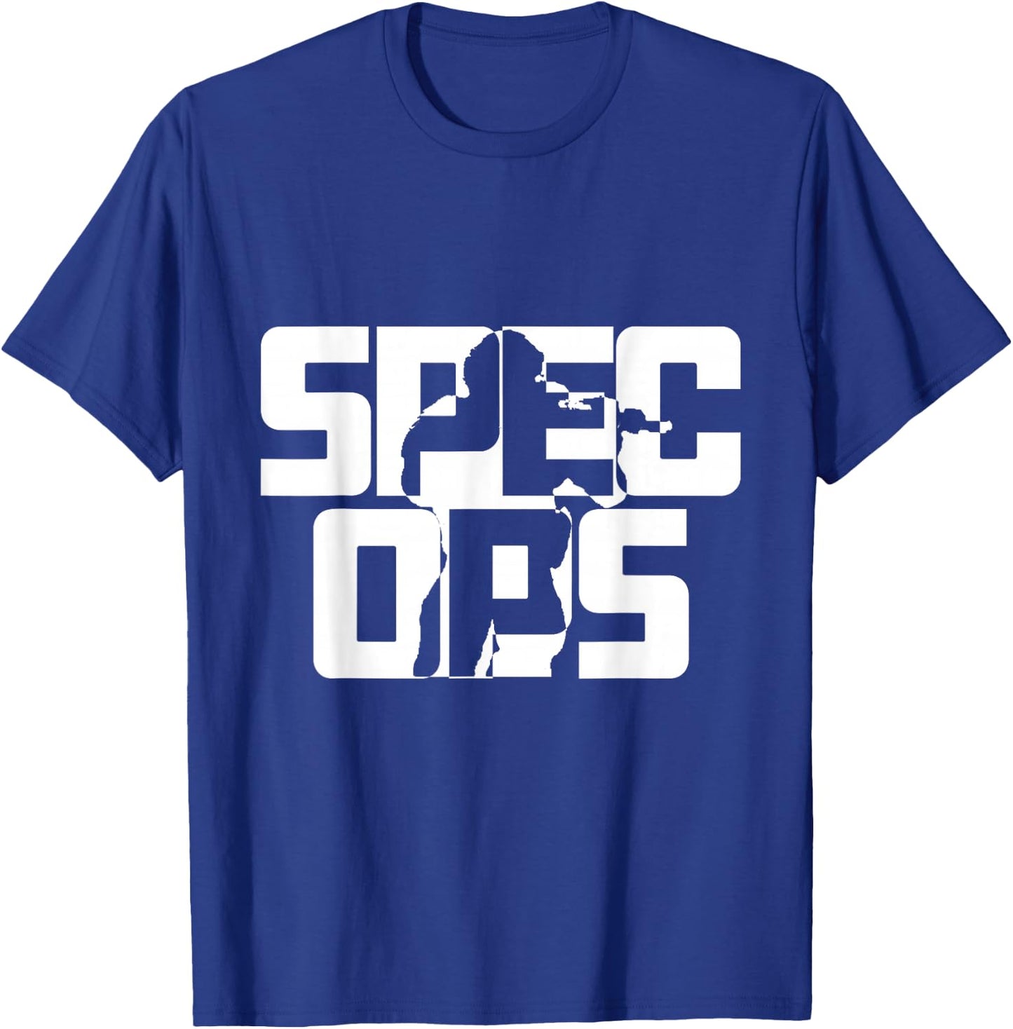 Spec Ops Tactical Military Silhouette Bold Design T-Shirt - T-Shirt | Royal