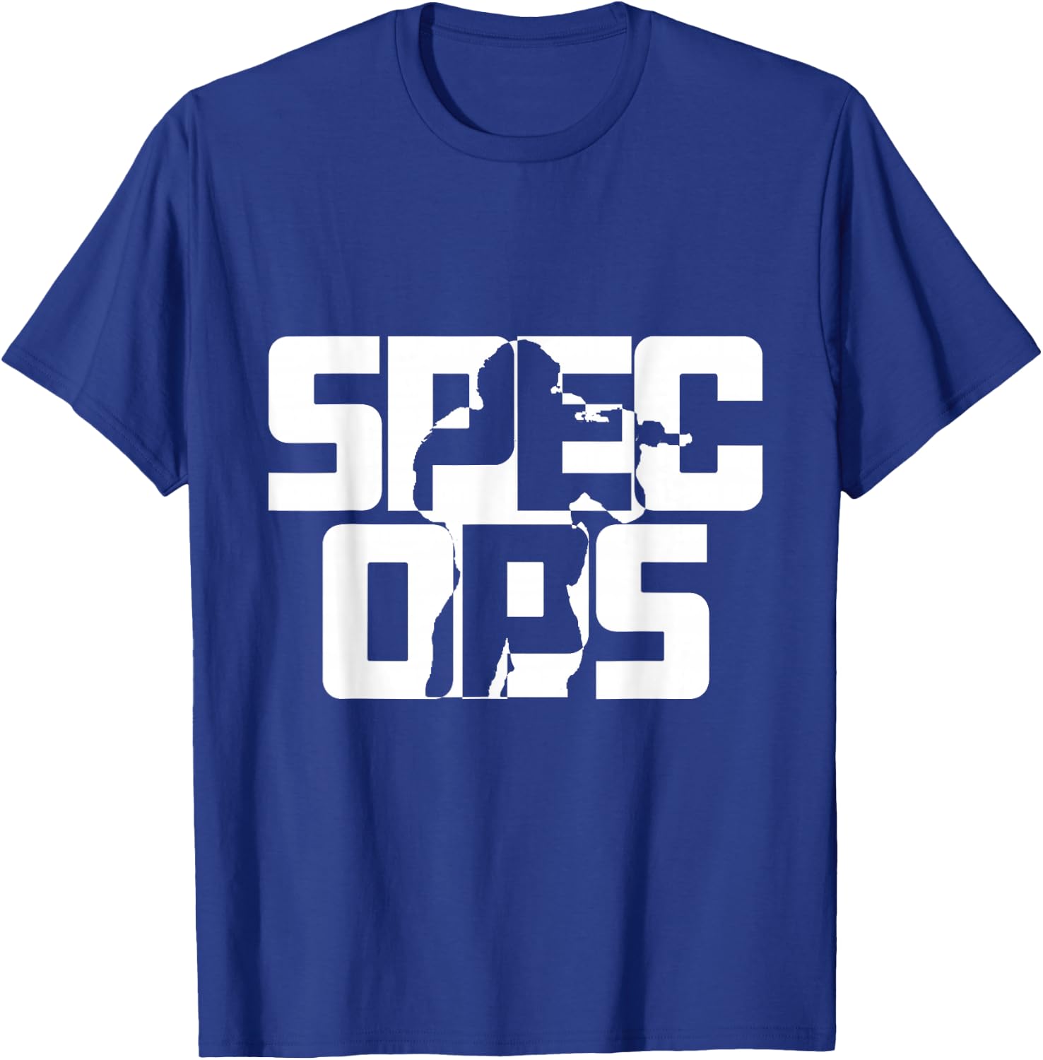 Spec Ops Tactical Military Silhouette Bold Design T-Shirt - T-Shirt | Royal