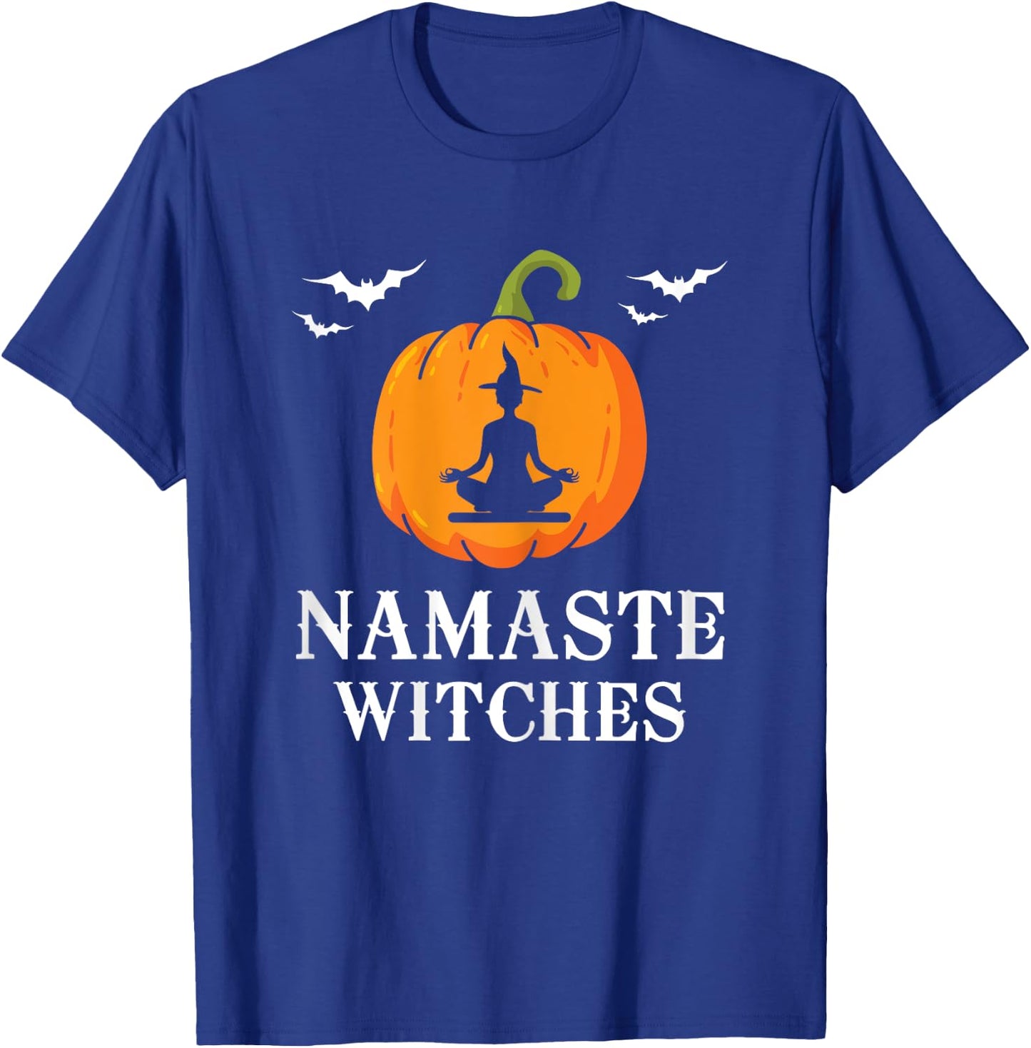Namaste Witches Pumpkin Yoga meditation Halloween Women Fun T-Shirt - T-Shirt | Royal