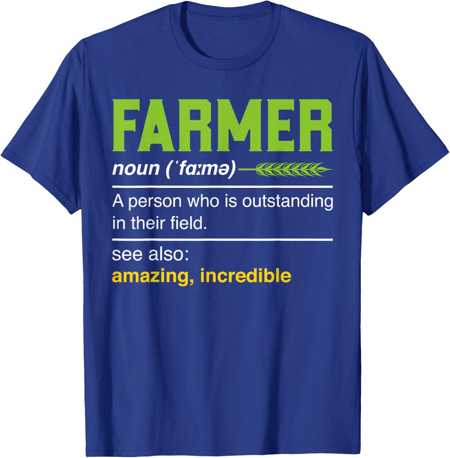 Farmer Definition Noun - Funny Farming Agriculturist Farmer T-Shirt - T-Shirt | Royal