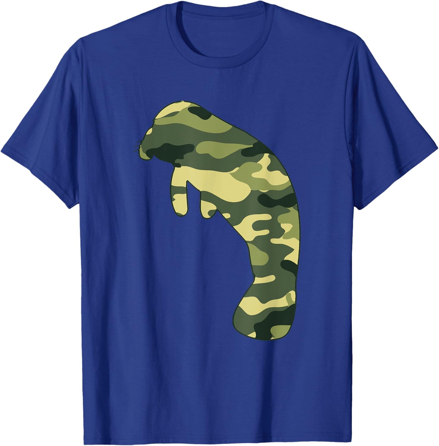 Military Dugong Camo Men Print US Manatee Veteran Gift T-Shirt - T-Shirt | Royal