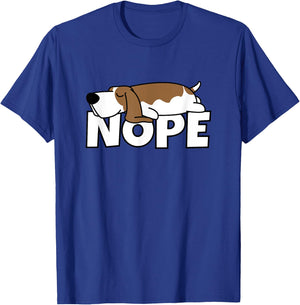 Nope Lazy Dog Basset Hound T-Shirt - T-Shirt | Royal