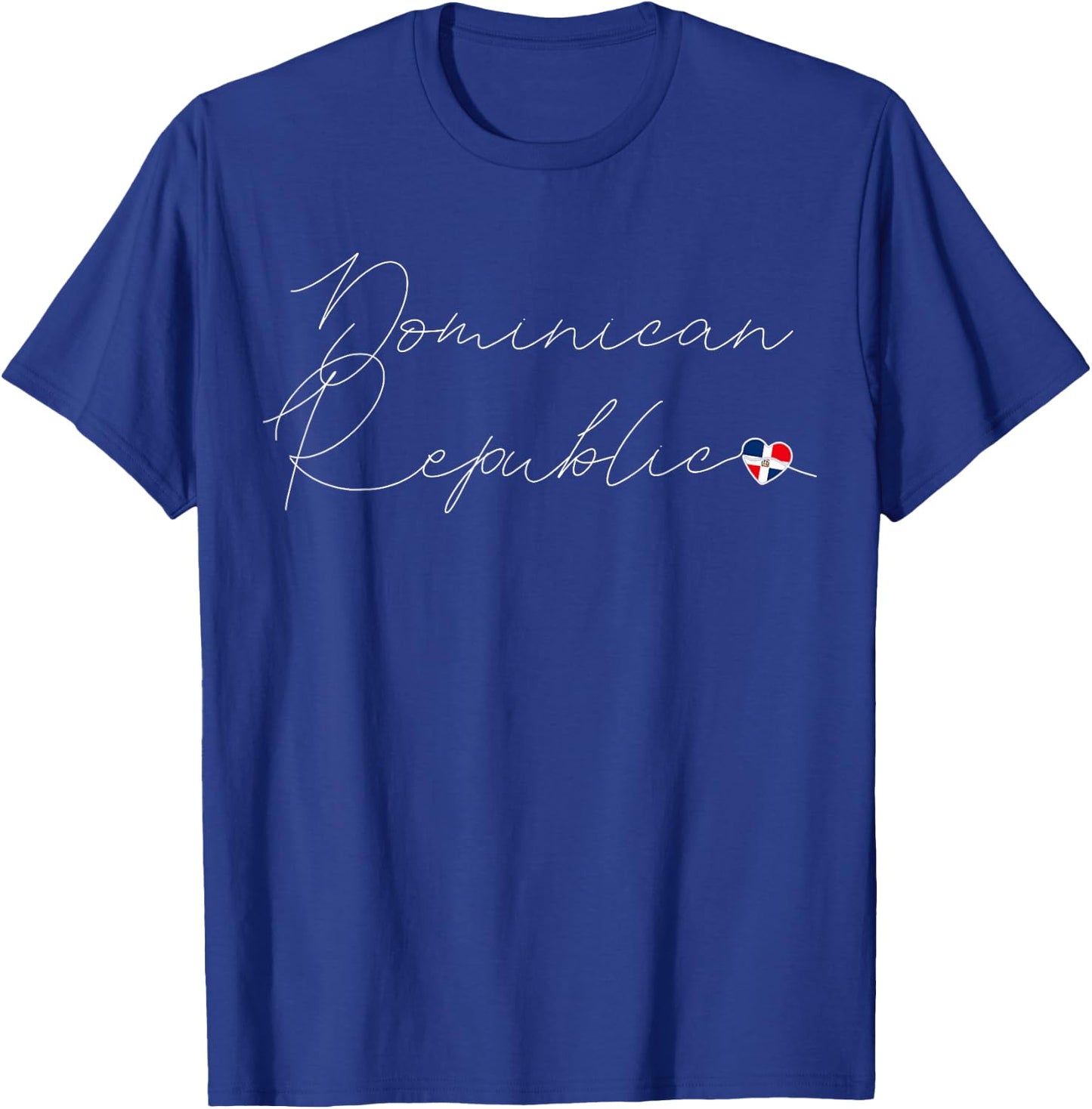 Simple Love Dominican Flag Heart on Dominican Republic T-Shirt - T-Shirt | Royal