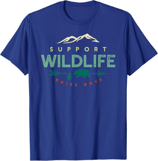 Support Wildlife Raise Boys T-Shirt - T-Shirt | Royal