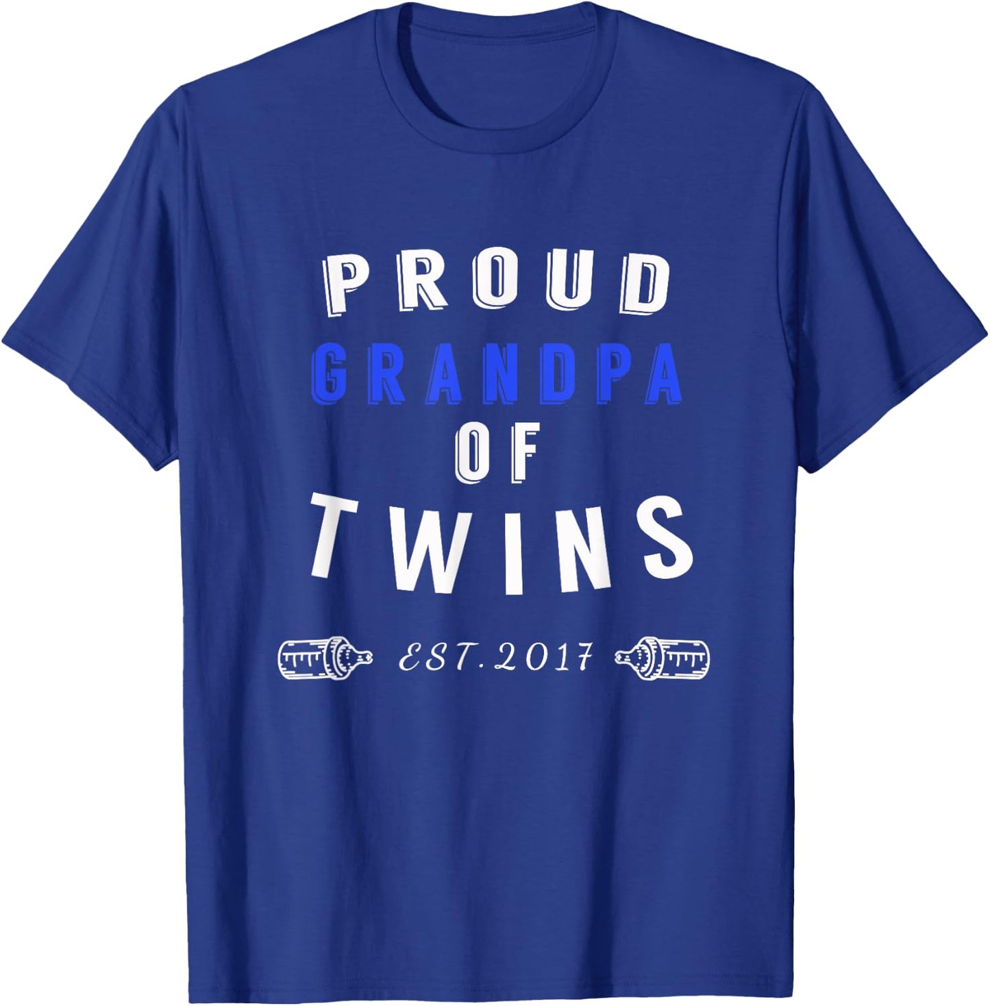 Proud Grandpa of Twins - Twins Announcement Shirt T-Shirt - T-Shirt | Royal