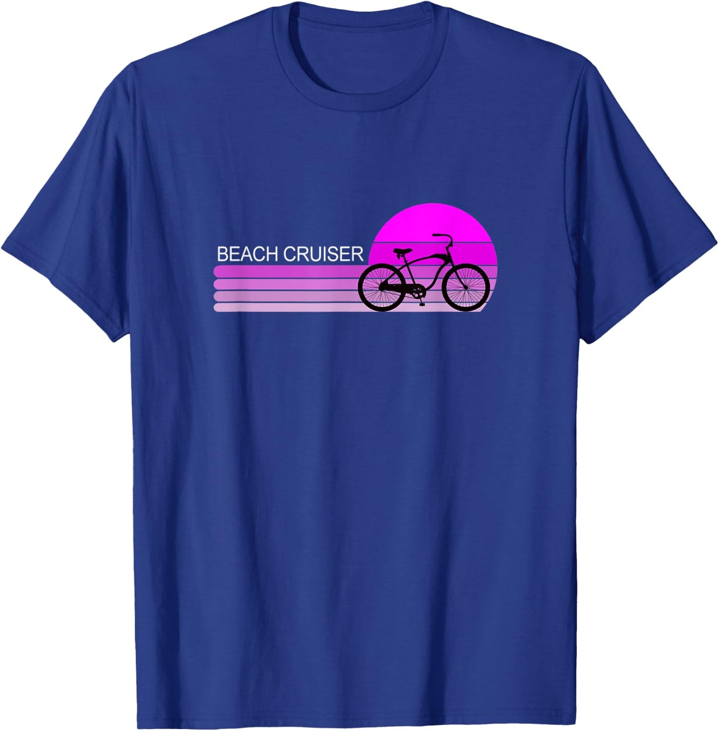 Pink Sunset Beach Cruiser For Bicycle Bike Cycle Owners Women Kids T-Shirt - T-Shirt | Royal