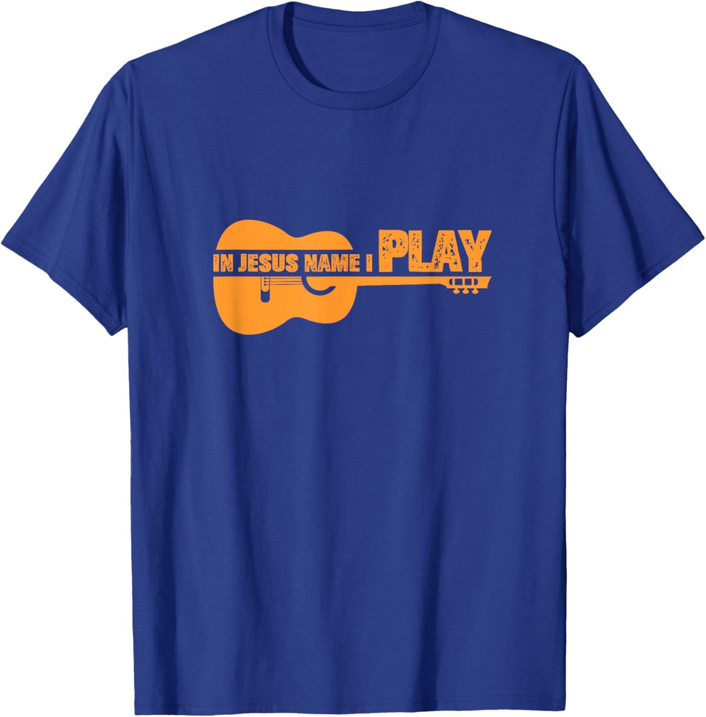 In Jesus Name I Play Guitar Christian Guitar Player T-Shirt - T-Shirt | Royal