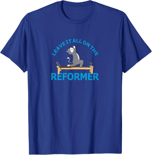 Leave it all on the Reformer Pilates cat Lover funny animal Women T-Shirt - T-Shirt | Royal