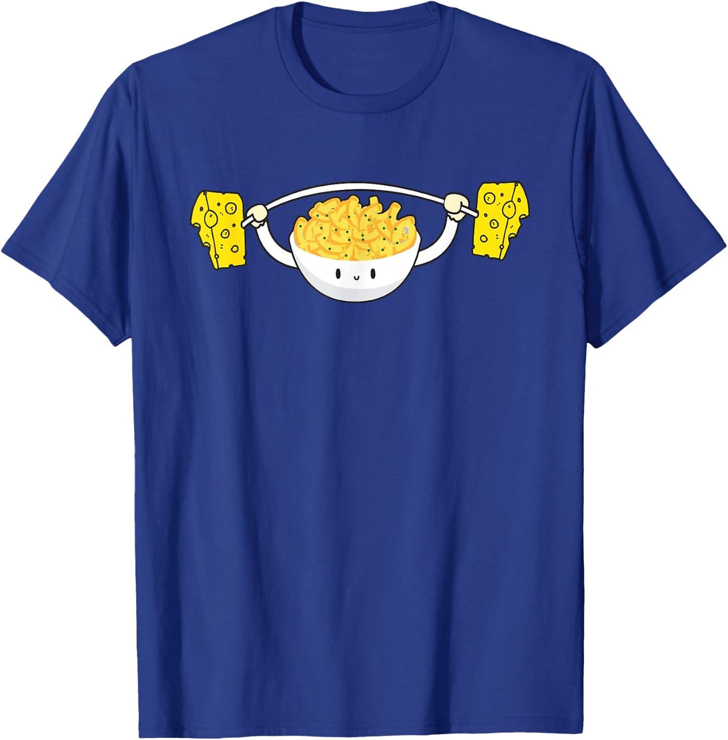 Macaroni Lifting Cheese Funny Food Snatch Squat Barbell Gym T-Shirt - T-Shirt | Royal