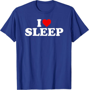 I Love Sleep - Heart T-Shirt - T-Shirt | Royal