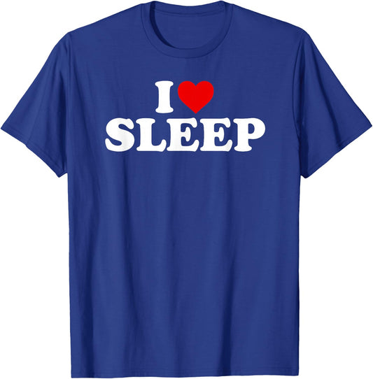 I Love Sleep - Heart T-Shirt - T-Shirt | Royal