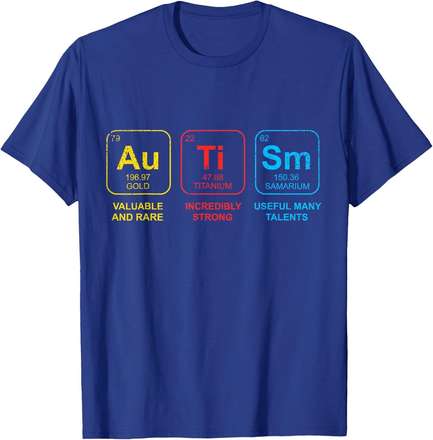 Autism Awareness Women Men Kids Elements Periodic Table ASD T-Shirt - T-Shirt | Royal