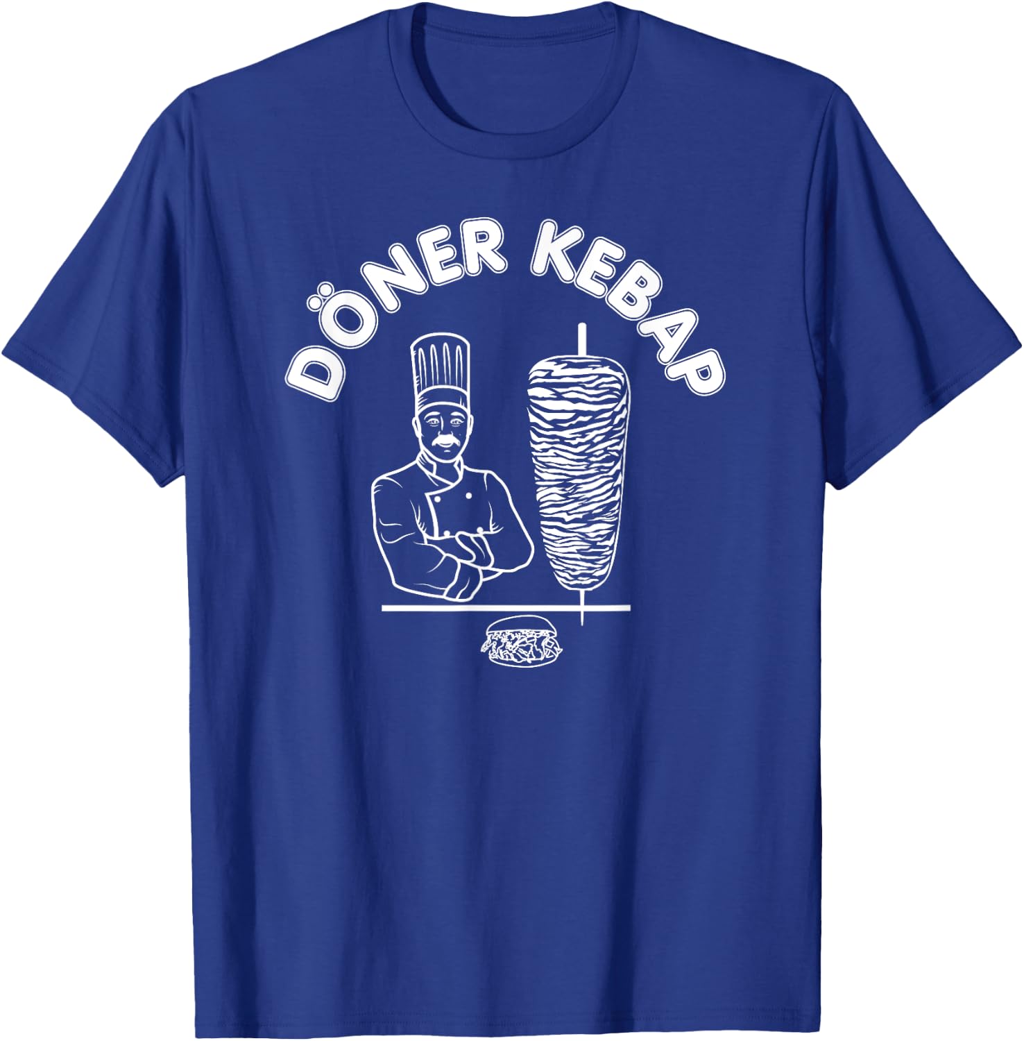 Döner Kebap Shirt, Kebab Cook & Kebab Skewer & Sandwich Logo T-Shirt - T-Shirt | Royal