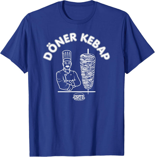 Döner Kebap Shirt, Kebab Cook & Kebab Skewer & Sandwich Logo T-Shirt - T-Shirt | Royal