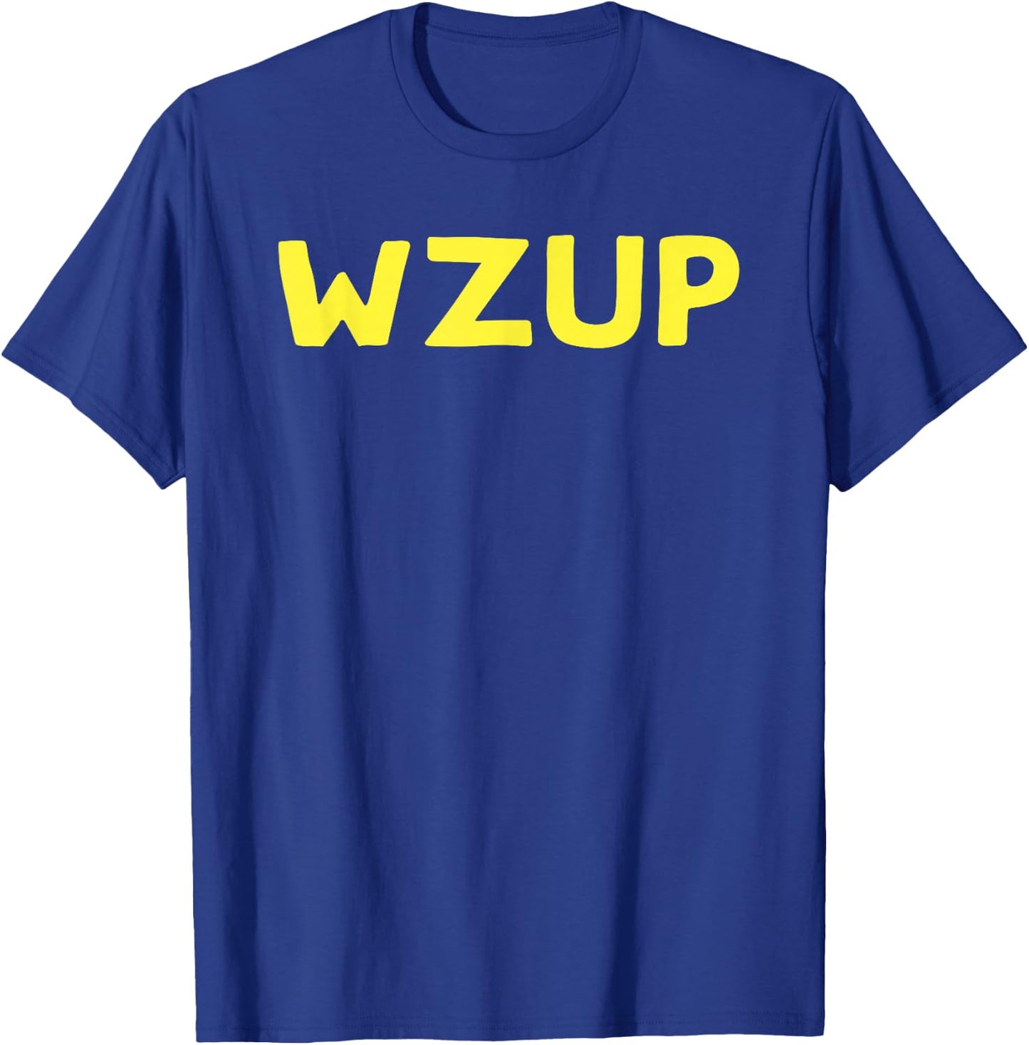 Funny WZUP Wazzup What's Up (yellow text) T-Shirt - T-Shirt | Royal