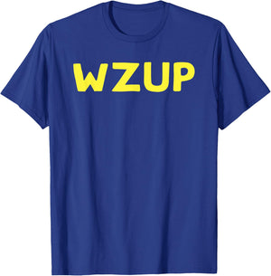 Funny WZUP Wazzup What's Up (yellow text) T-Shirt - T-Shirt | Royal
