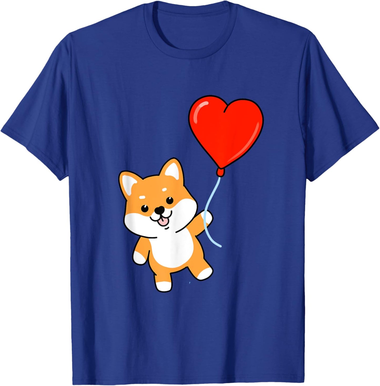 Shiba Inu With Heart Balloon Valentines Day Shiba Inu T-Shirt - T-Shirt | Royal