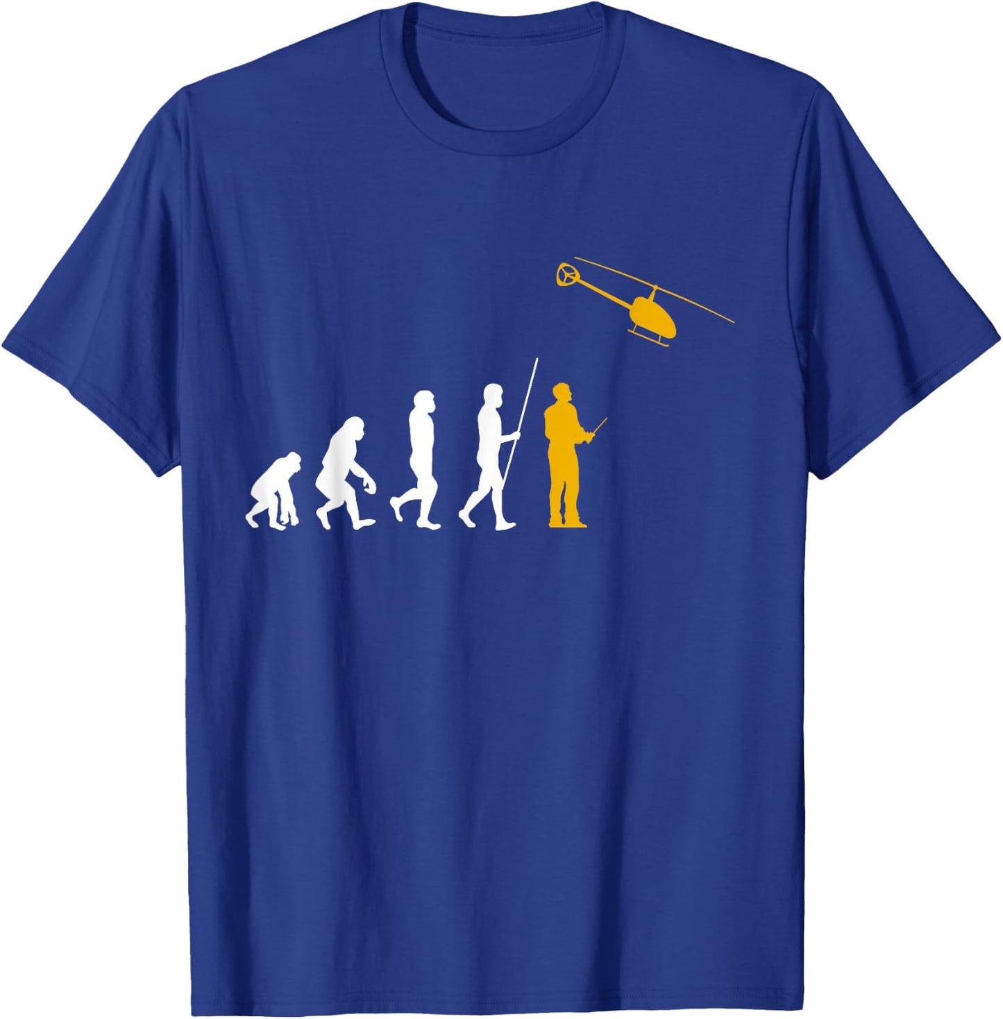 Evolution RC Helicopter Model Making Remote Controlled Pilot T-Shirt - T-Shirt | Royal