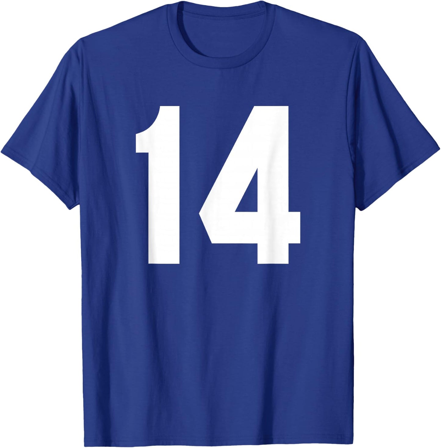 Number 14 Sports Jersey Front and Back Team Player T-Shirt - T-Shirt | Royal