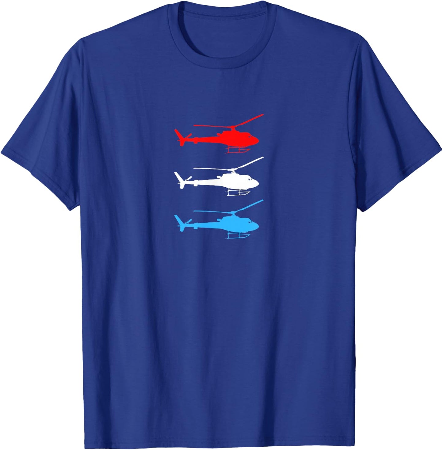 Red White and Blue USA Helicopters T-Shirt - T-Shirt | Royal