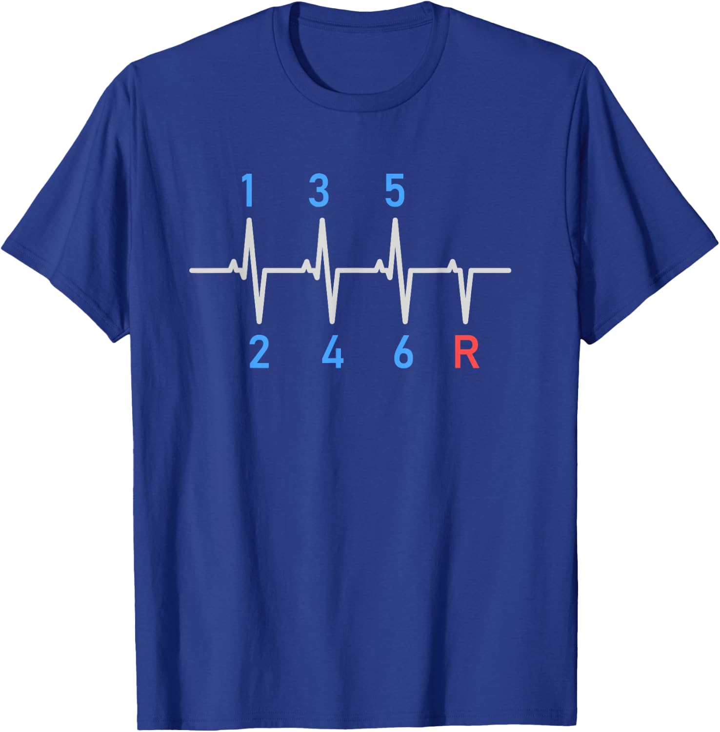 6 Speeds Gear Shift Manual Transmission Funny Car Race Gift T-Shirt - T-Shirt | Royal